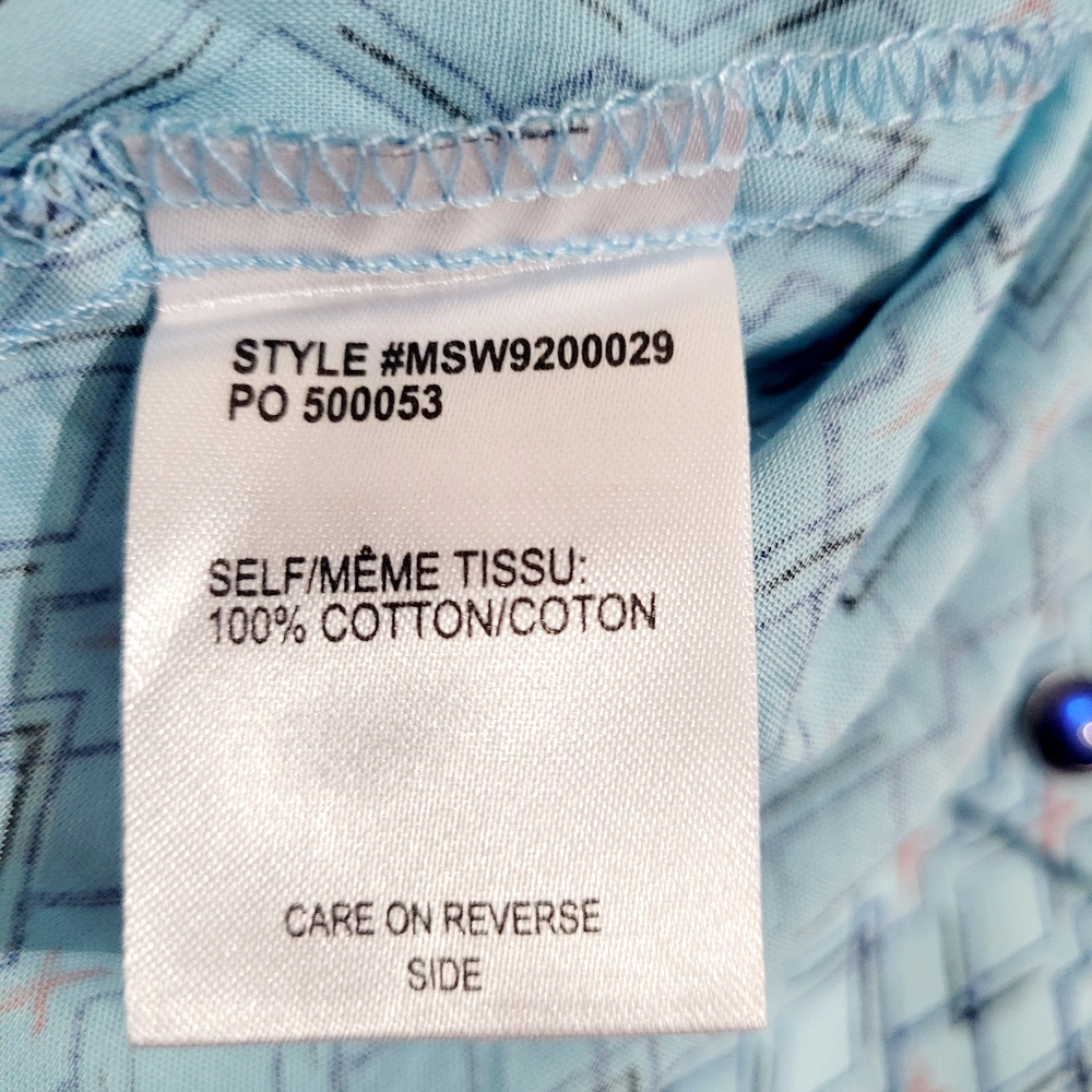 Cinch Western Shirt Women's Size Small Blue Geometric Pearl Snap 100% Cotton - Picture 7 of 14